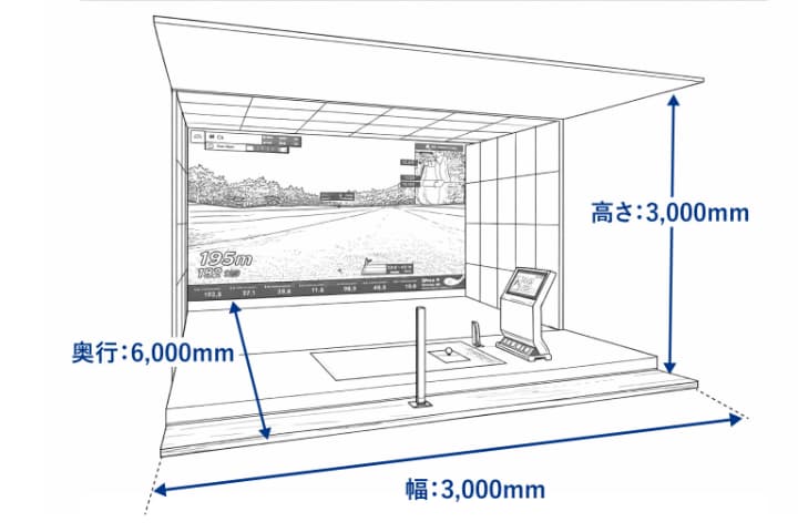 GOLFZONを自宅に設置する場合の必要なスペース