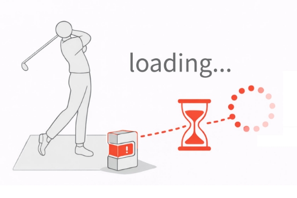 SKYTRAKが測定に時間がかかっている様子