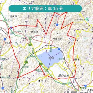 i8GOLF下諏訪店の商圏