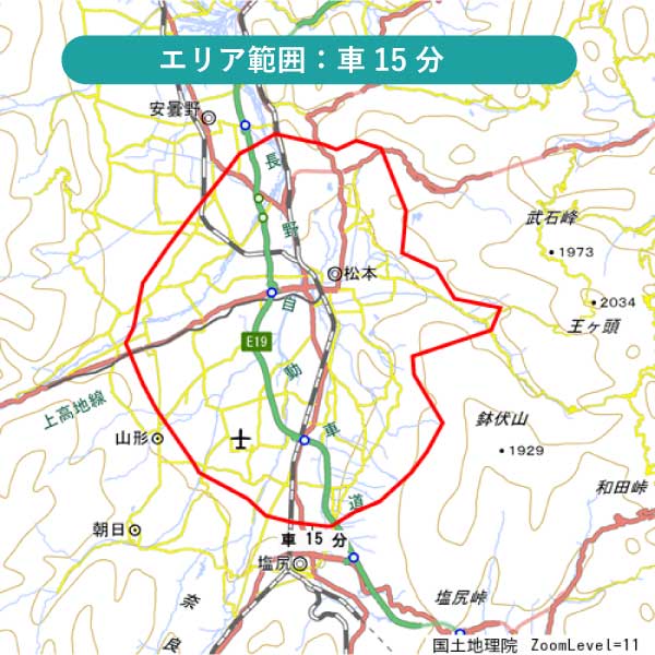 i8GOLF松本店の商圏